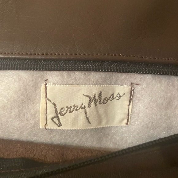 Vintage 70s Brown Leather Jerry Moss Large Clutch Handbag Rare Purse 1970 - Picture 7 of 9